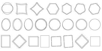 Set of simple geometric frames of different shapes vector