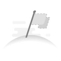 Flat illustration of a flag silhouette representing an empty page with no items marked or flagged. Minimal flat design for UI UX, empty state, bookmark, or notification placeholder concept vector