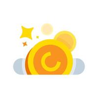 Reward coins falling into a slot. flat illustration of earning money or receiving digital rewards after completing task in app. for gamification, app UI, or achievement system vector