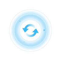 Radar scanning illustration with circular gradient and rotating arrow in the center. representing device detection, nearby user tracking, location scanning, or Bluetooth search features in apps ui vector