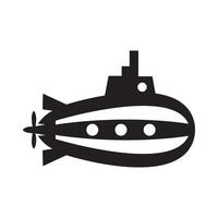 Isolated graphic of a submarine in silhouette vector