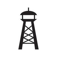 illustration of a searchlight tower silhouette vector