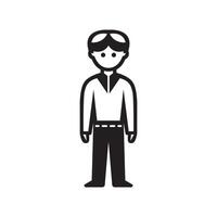 Silhouette of a standing boy vector
