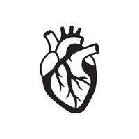 Flat human heart silhouette design vector