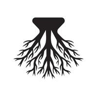silhouette of tree roots vector