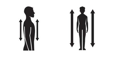 Minimal illustration of good posture silhouettes vector
