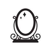 Decorative mirror shape in silhouette art vector