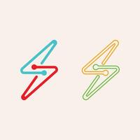 High Voltage Thunderbolt Icon with Electric Current Lines for Technology and Engineering Branding vector