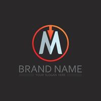 Modern Letter M Icon in Circle Frame for App Icon, Badge, or Web Design Element vector