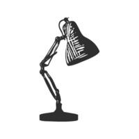 Adjustable Desk Lamp Silhouette Illustration. Modern Lighting Design And Functionality. Isolated Illustration vector