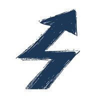 Abstract Blue Zigzag Arrow Symbol. Dynamic Movement And Progress Concept. Isolated Illustration vector
