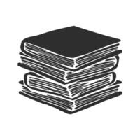Stack Of Books Silhouette Illustration. Knowledge And Education vector