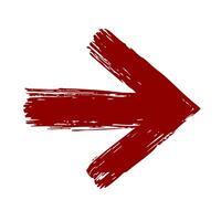 Red Brushstroke Arrow Pointing Right. Direction And Movement Concept. Isolated Illustration vector