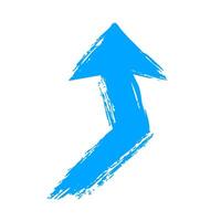 Blue Brushstroke Arrow Pointing Upwards. Symbolizes Growth And Progress. Isolated Illustration vector