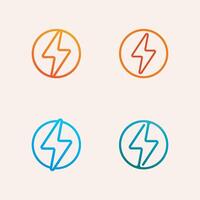 Thunderbolt Circuit Logo with Energy Pulse Lines and Power Symbol for High-Tech Logo Concepts vector