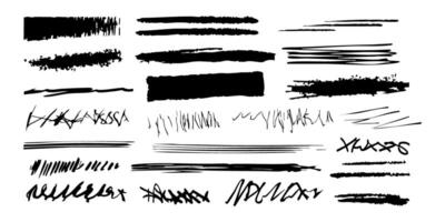 Abstract Ink Brush Stroke Set. Artistic Expression And Design Elements Collection. Isolated Illustration vector
