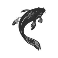 Koi Fish Silhouette Illustration. Symbol Of Perseverance And Strength Isolated Illustration vector