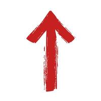 Red Grunge Arrow Pointing Upward. Symbolizes Growth And Progress. Isolated Illustration vector