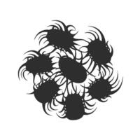 Abstract Floral Pattern With Insect Motifs Silhouette Illustration. Nature And Art Fusion Design Isolated Illustration vector