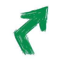 Green Brushstroke Arrow Pointing Upward. Symbolizes Growth And Progress. Isolated Illustration vector
