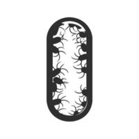Insect Capsule Silhouette Illustration. Symbolizing Pest Control And Infestation Management. Isolated Illustration vector