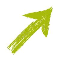 Green Brushstroke Arrow Pointing Upwards. Symbolizes Growth And Progress. vector