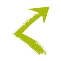 Green Brushstroke Arrow Pointing Upwards. Symbolizes Progress. vector