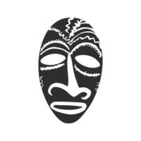 African Tribal Mask Silhouette Illustration. Cultural Heritage And Traditional Art Symbolism vector