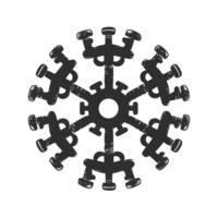 Dumbbell Snowflake Design Silhouette Illustration. Fitness And Winter Concept Fusion Isolated Illustration vector