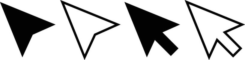 Cursor Arrow Icon Set Illustration - Filled and Outline vector