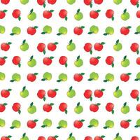Seamless Apple Fruit Pattern with Fresh Red green Apples . vector