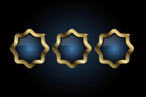 Groups of three Luxury special shape angular design and set of three sharp edges bring a contemporary edge, while the golden sheen adds timeless sophistication vector