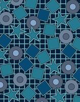 Geometric Pattern With Stars And Squares vector