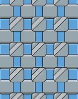 Isometric tile pattern with metallic and blue glossy blocks vector