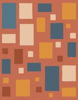 Retro Geometric Abstract Warm Color Blocks vector