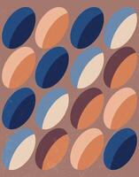 Retro Geometric Circles in Earth Tones vector