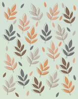 Autumn leaf pattern pastel background vector