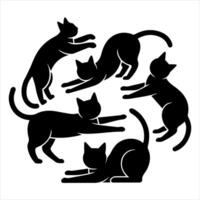 black cats in a circle on a white background vector