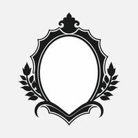 an ornate black and white emblem with a laurel wreath vector