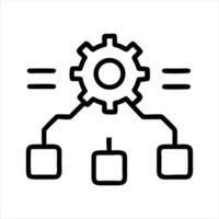Gear network system process silhouette vector