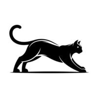 black silhouette of a cat on a white background vector
