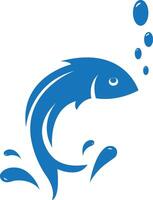 Elegant fish silhouette with wave elements, representing harmony, nature, and motion ideal for seafood brands, aquariums, or eco-conscious businesses. vector