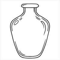 bottle for magic potion. simple line drawing vector