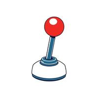 Minimalist Retro Joystick in White and Red Color Scheme for Gaming Tech UI Icon and Entertainment Design vector