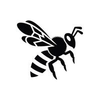 Minimalist bee art detailed silhouette of a honey bee in flight pollinator insect symbol for eco friendly and apiculture concepts vector