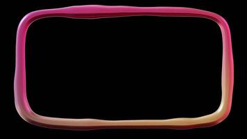 This animation features a vibrant pink rectangular border that moves fluidly against transparent background. Perfect for overlays in various creative projects and presentations. Alpha channel. video