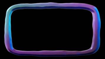 Bright blue rectangular animated border enhances visual appeal on transparent background. Ideal for adding flair to presentations, digital art, or creative projects. Metallic surface, y2k style. video