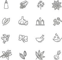 Web icon set - spices, condiments and herbs vector