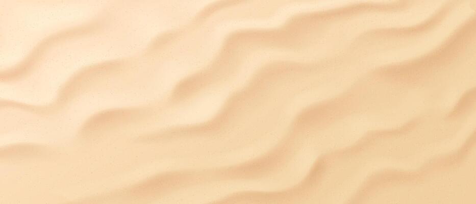 Sandy background, top view. Wave pattern depicting soft sand dunes. Light beige colors create a calming and natural feel. Perfect as a backdrop or design element for various projects.
