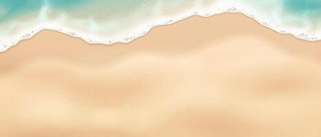 Abstract illustration of calming waves meeting a sandy shore. Soft blues blend with warm tans, evoking serene beach vibes. Perfect for summerthemed designs. vector